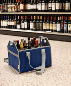 TheBarsentials 12 Bottle Wine Carrier Collapsible Reusable for Grocery Shopping